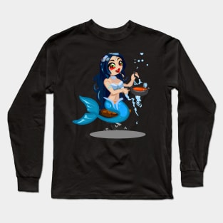 Cooking Mermaid Long Sleeve T-Shirt